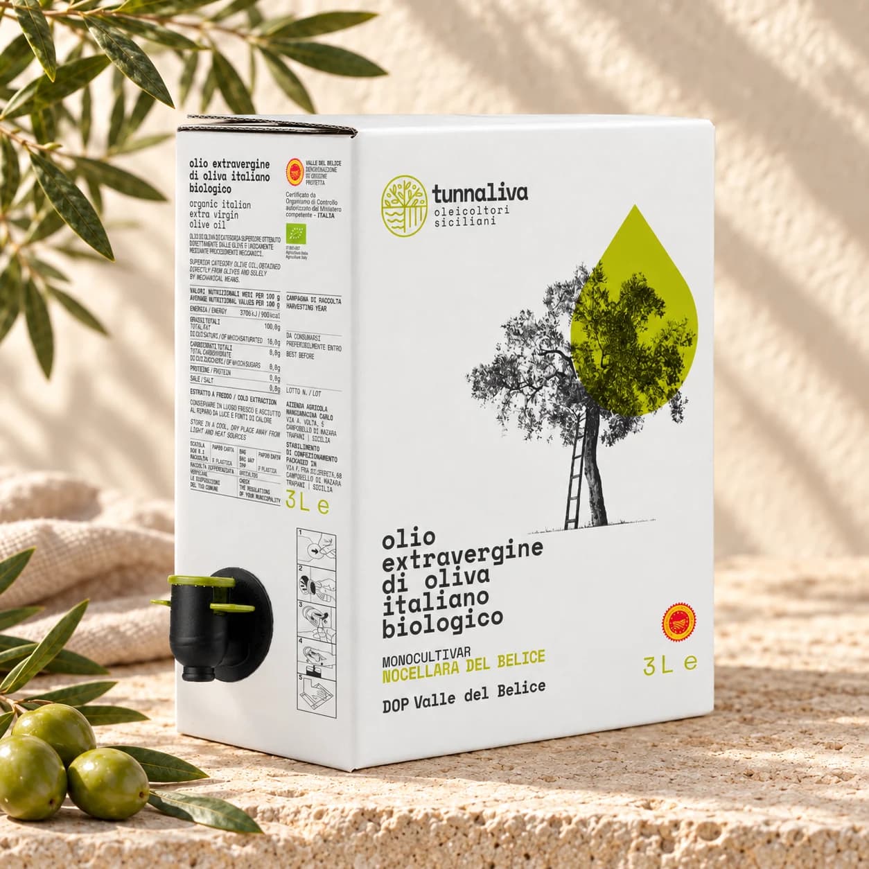 Olio extravergine bio DOP Valle del Belice — Bag-in-box 3 L
