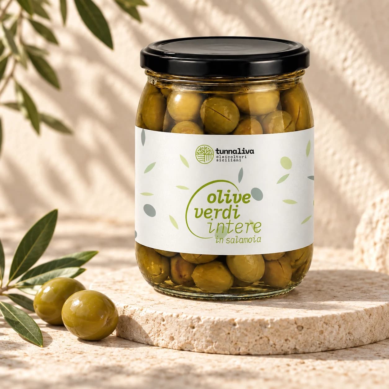 Olive verdi in salamoia — Barattolo 180 g